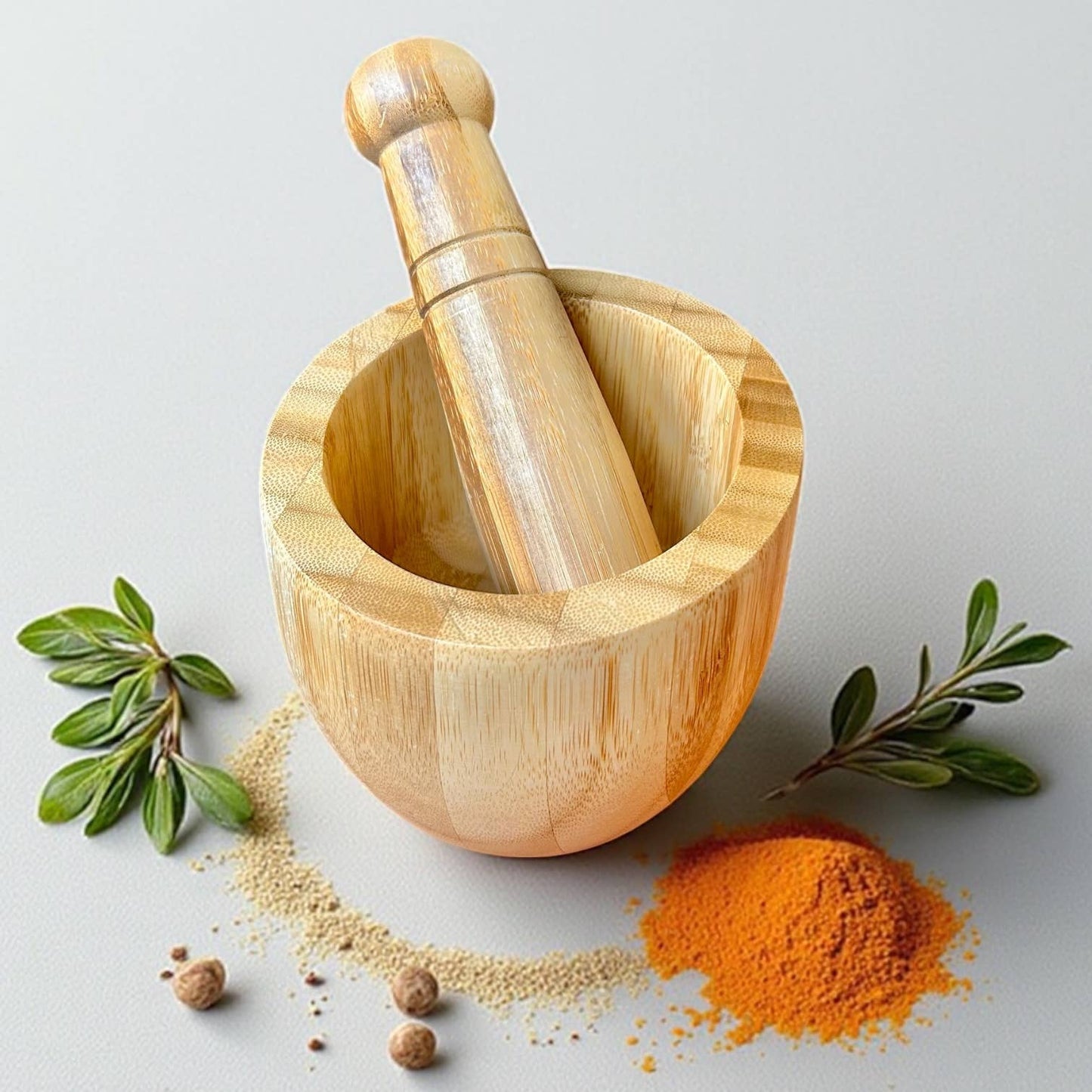 Bamboo Mortar and Pestle | NEW | Summer Bestseller