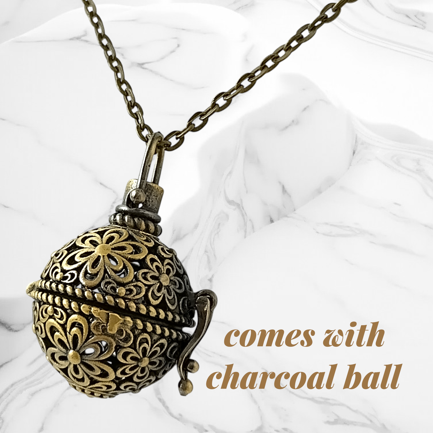 Aromatherapy Necklace - Bronze Round Locket