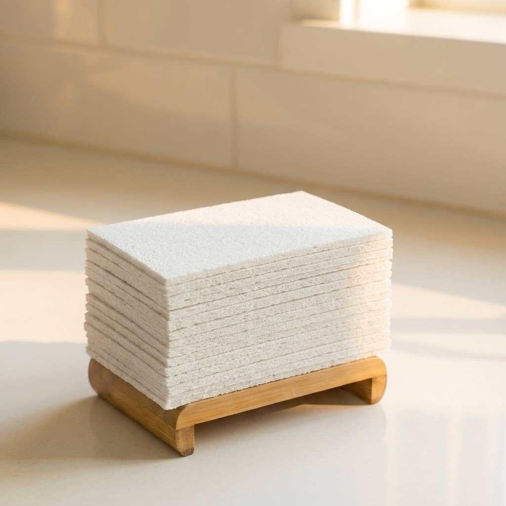 Compostable Cellulose Kitchen Sponge | White