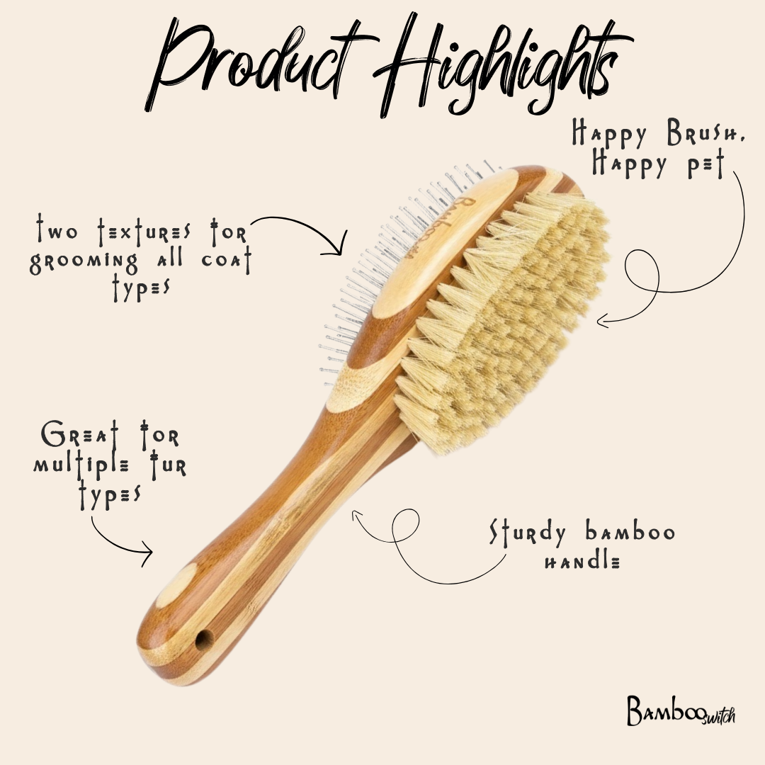 Bamboo Dog & Pet Grooming Brush | Summer Bestseller
