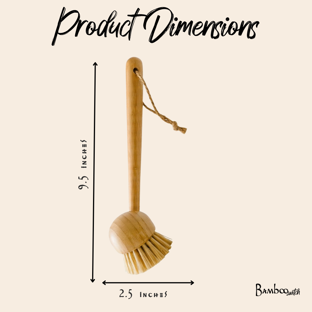 Dish Scrubber or Dry Brush Skin Exfoliate | Bamboo