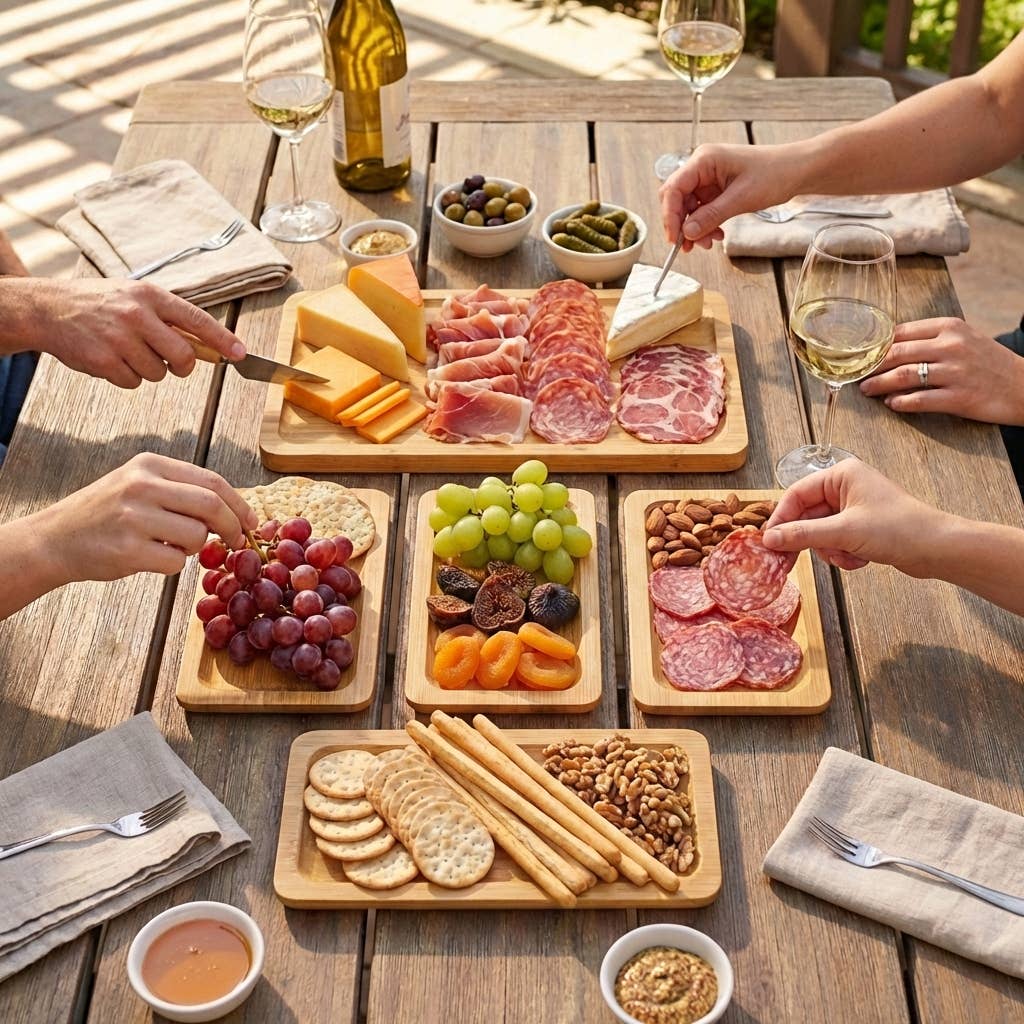 Plates - Bamboo Rectangular Dining Plate Set | 4 piece Smaller Plates