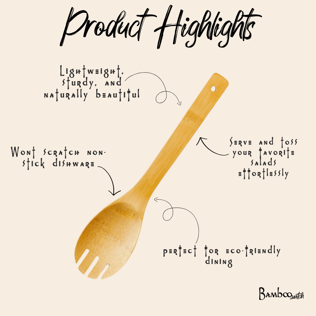 Salad Fork |Bamboo Kitchen Utensil