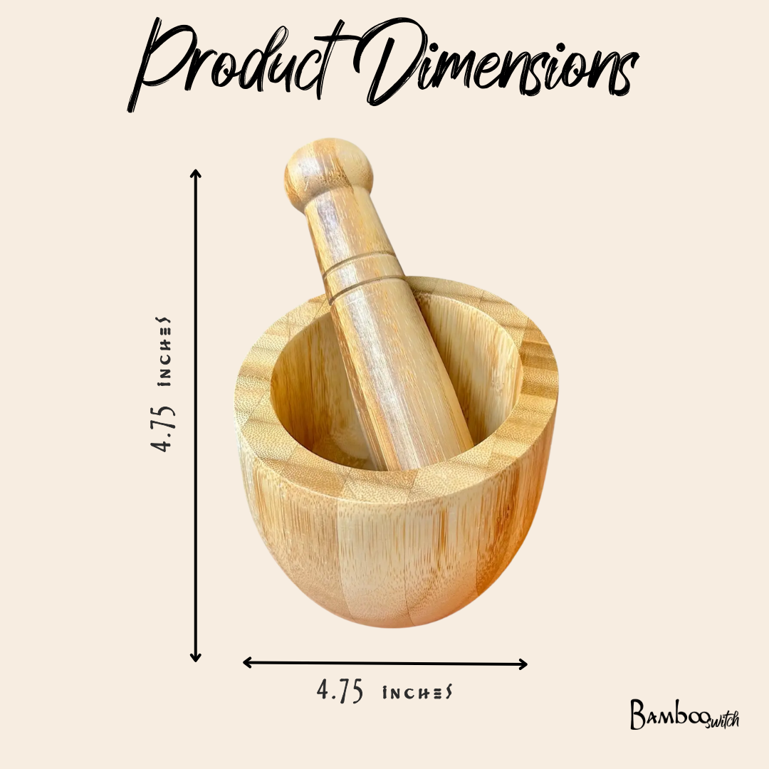 Bamboo Mortar and Pestle | NEW | Summer Bestseller