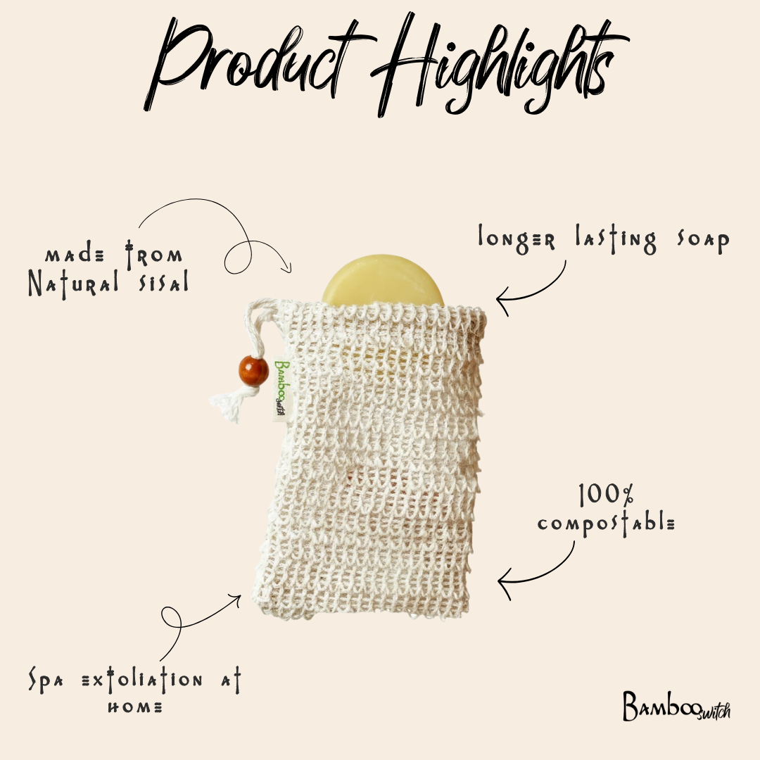 Compostable Sisal Soap Saver Bag