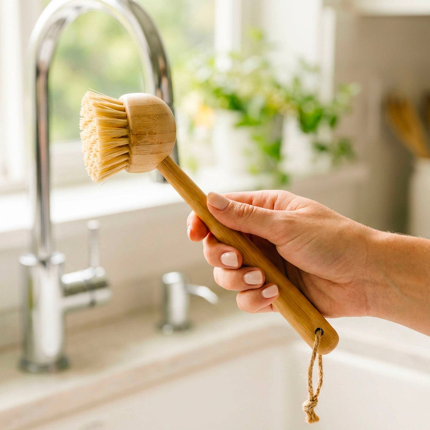 Dish Scrubber or Dry Brush Skin Exfoliate | Bamboo