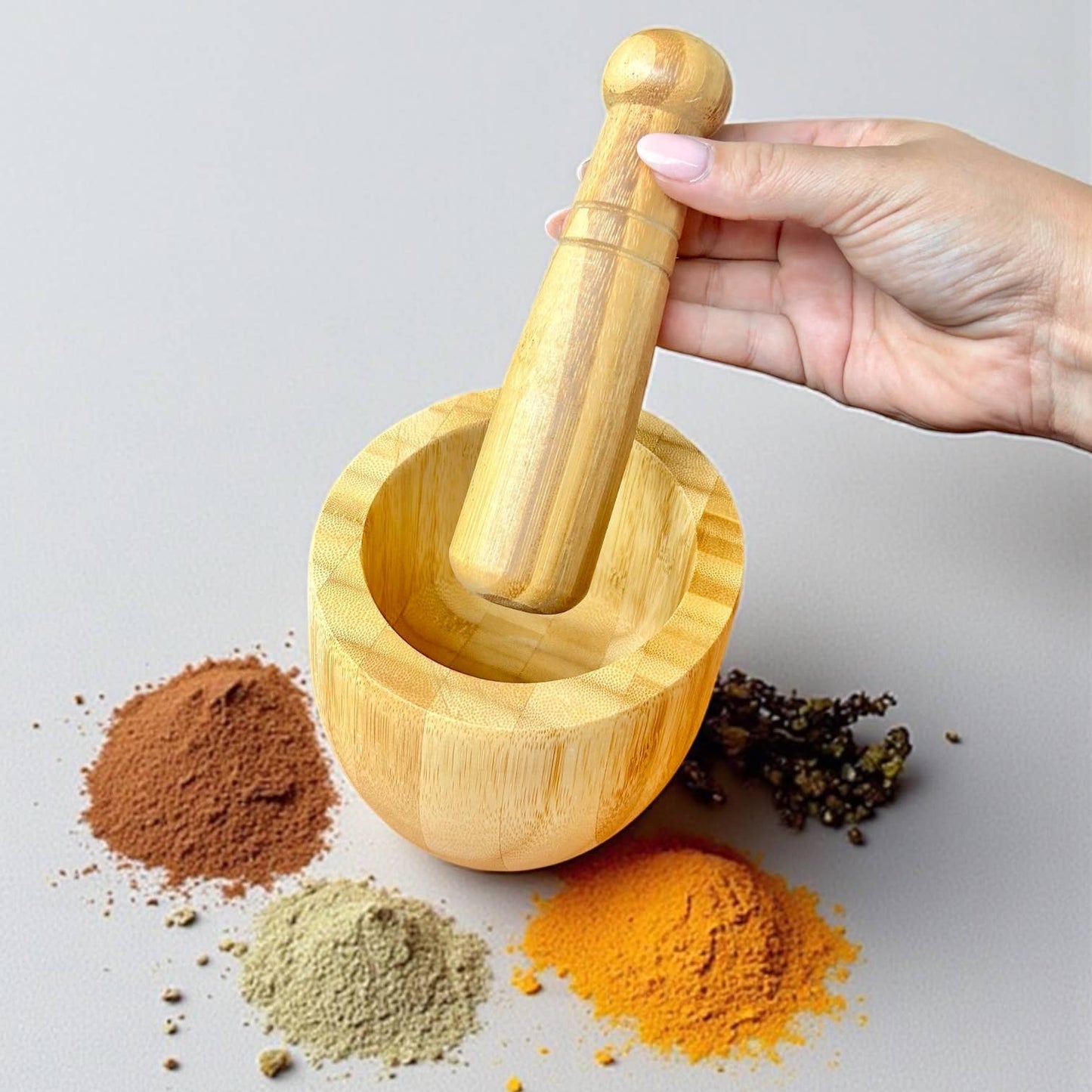 Bamboo Mortar and Pestle | NEW | Summer Bestseller