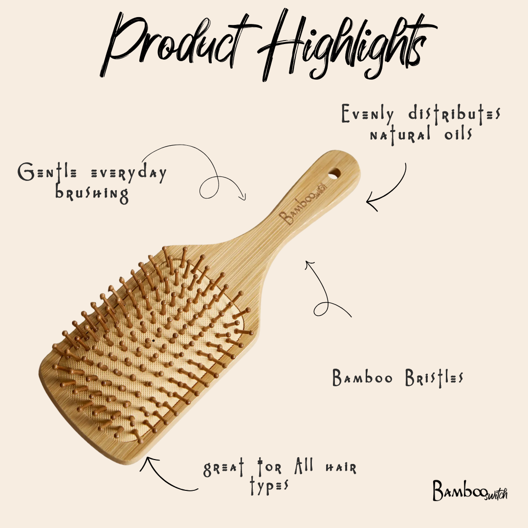 Bamboo Paddle Hairbrush - Large