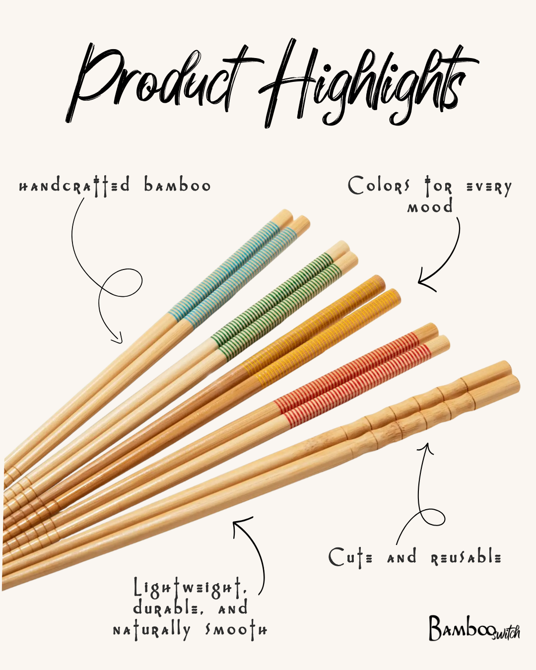 Chopsticks - Set of 2 - Bamboo