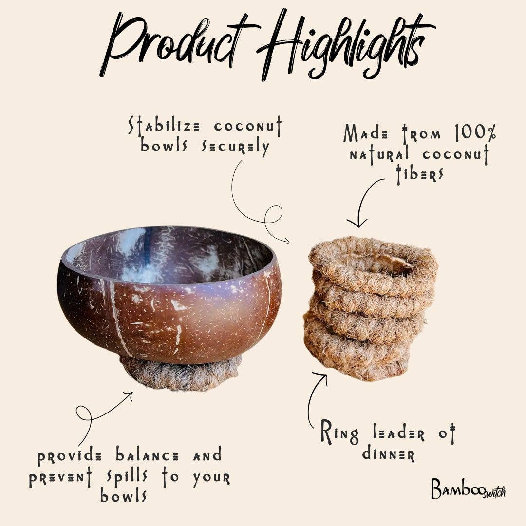 Coconut Bowl Ring Holder | Stabilizer