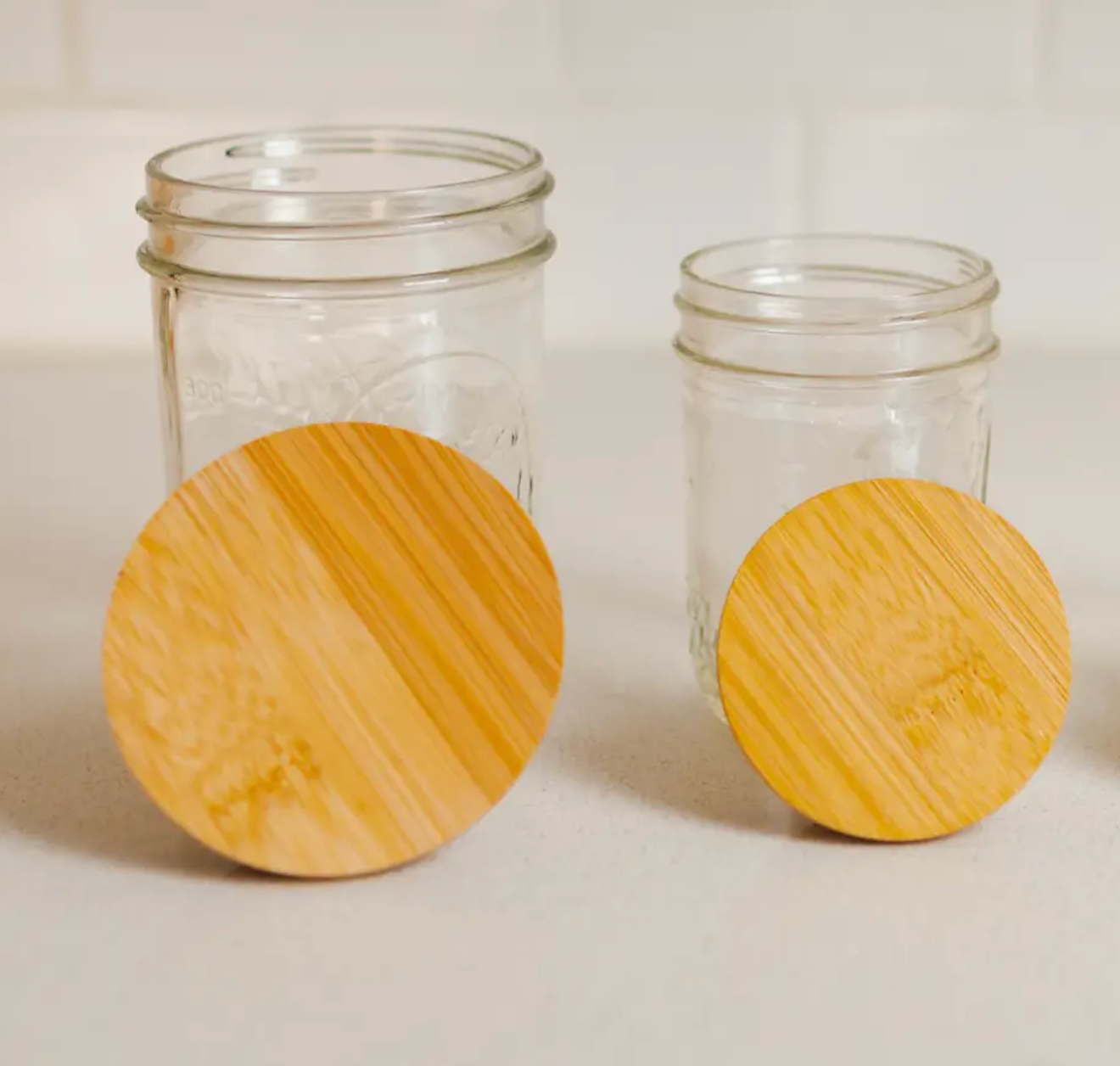 Bamboo Mason Jar Lid | Standard Mouth | Summer Bestseller