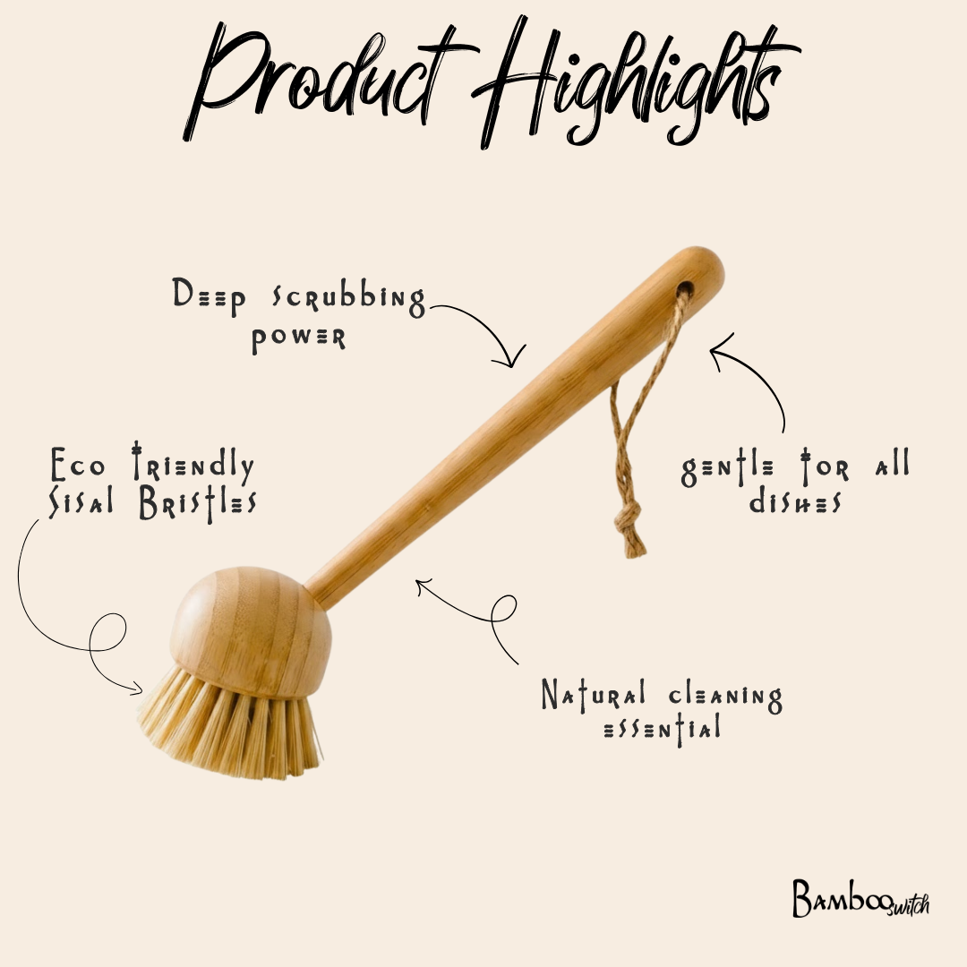 Dish Scrubber or Dry Brush Skin Exfoliate | Bamboo