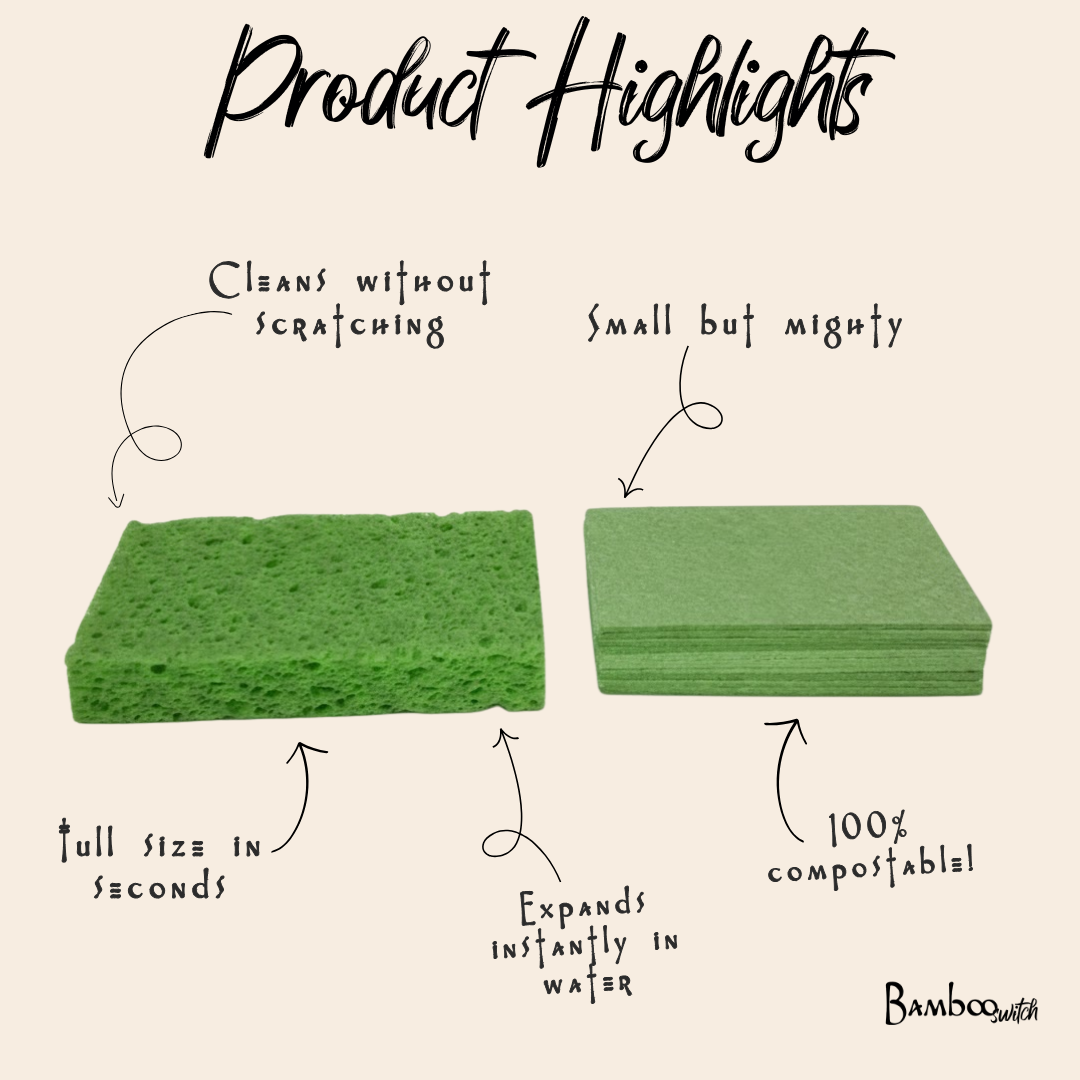 Compostable Cellulose Kitchen Sponge | White