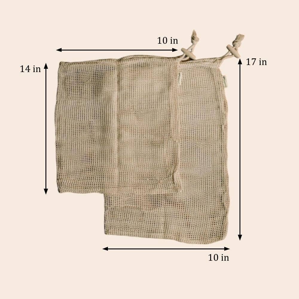 2 Pack Organic Cotton Mesh Produce Bags | Faire Market