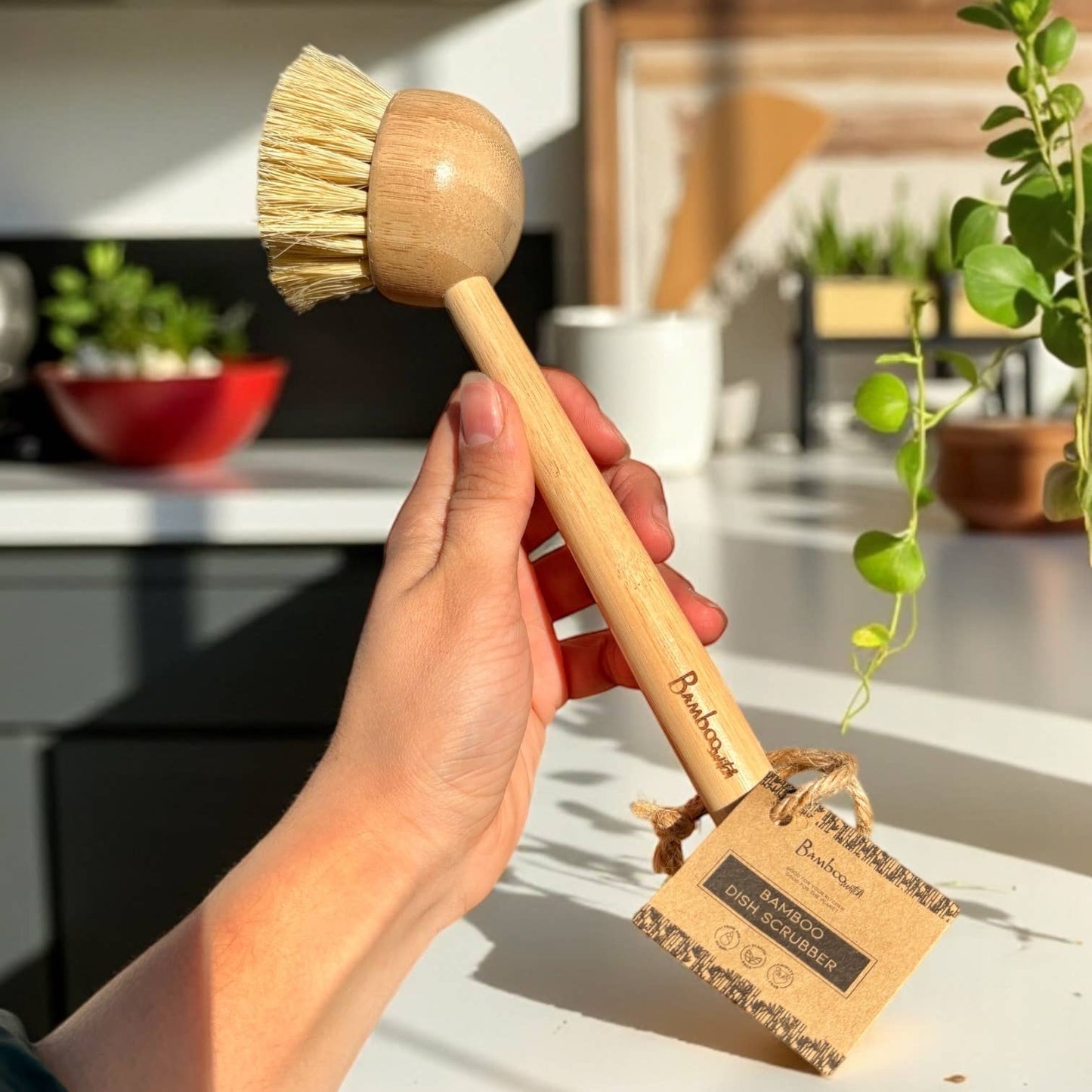 Dish Scrubber or Dry Brush Skin Exfoliate | Bamboo