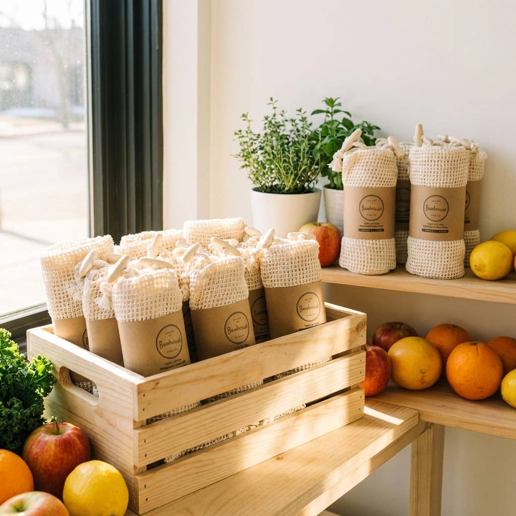 2 Pack Organic Cotton Mesh Produce Bags | Faire Market