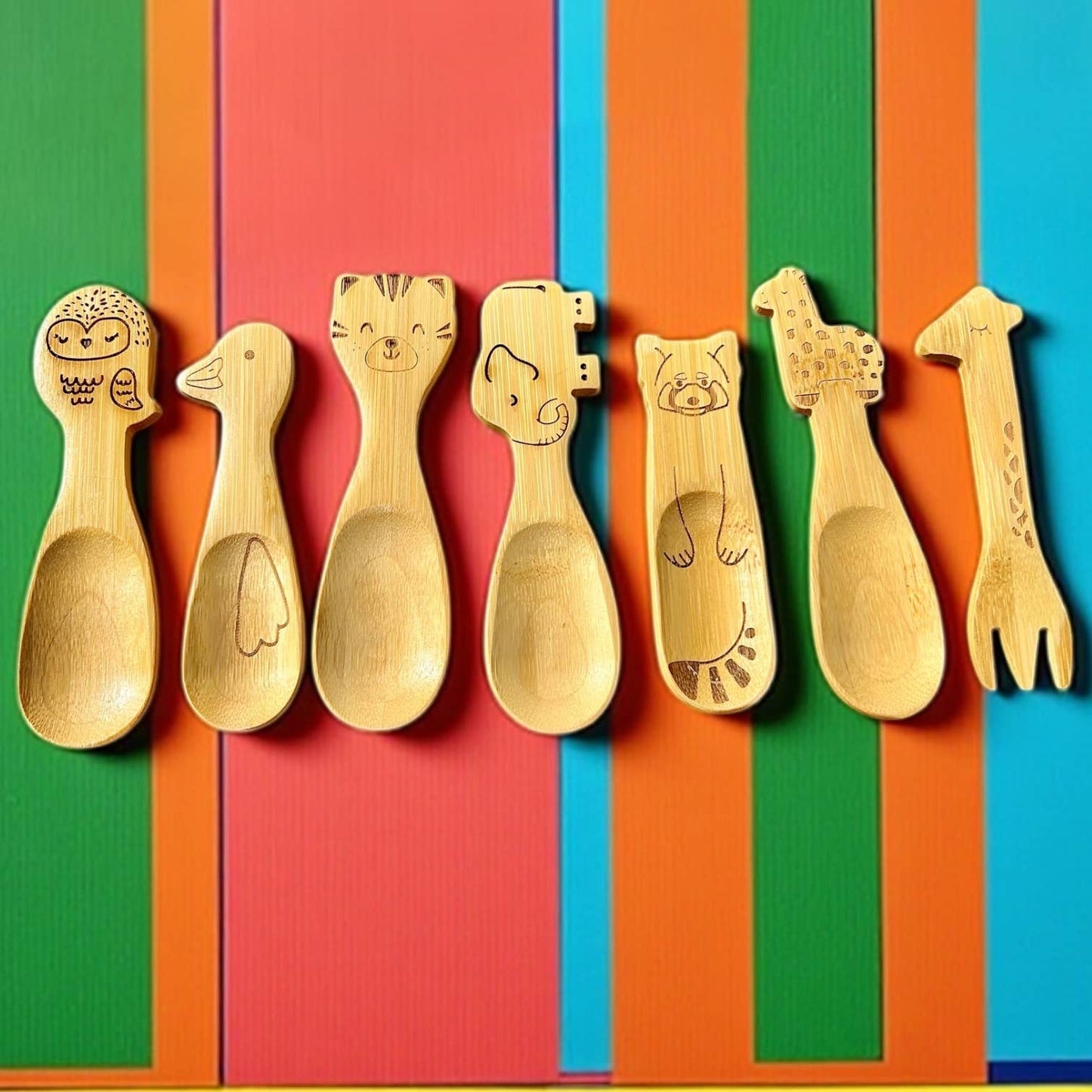 Bamboo Animal Kids & Toddler Utensils | Faire Market: Red Panda | Spoon