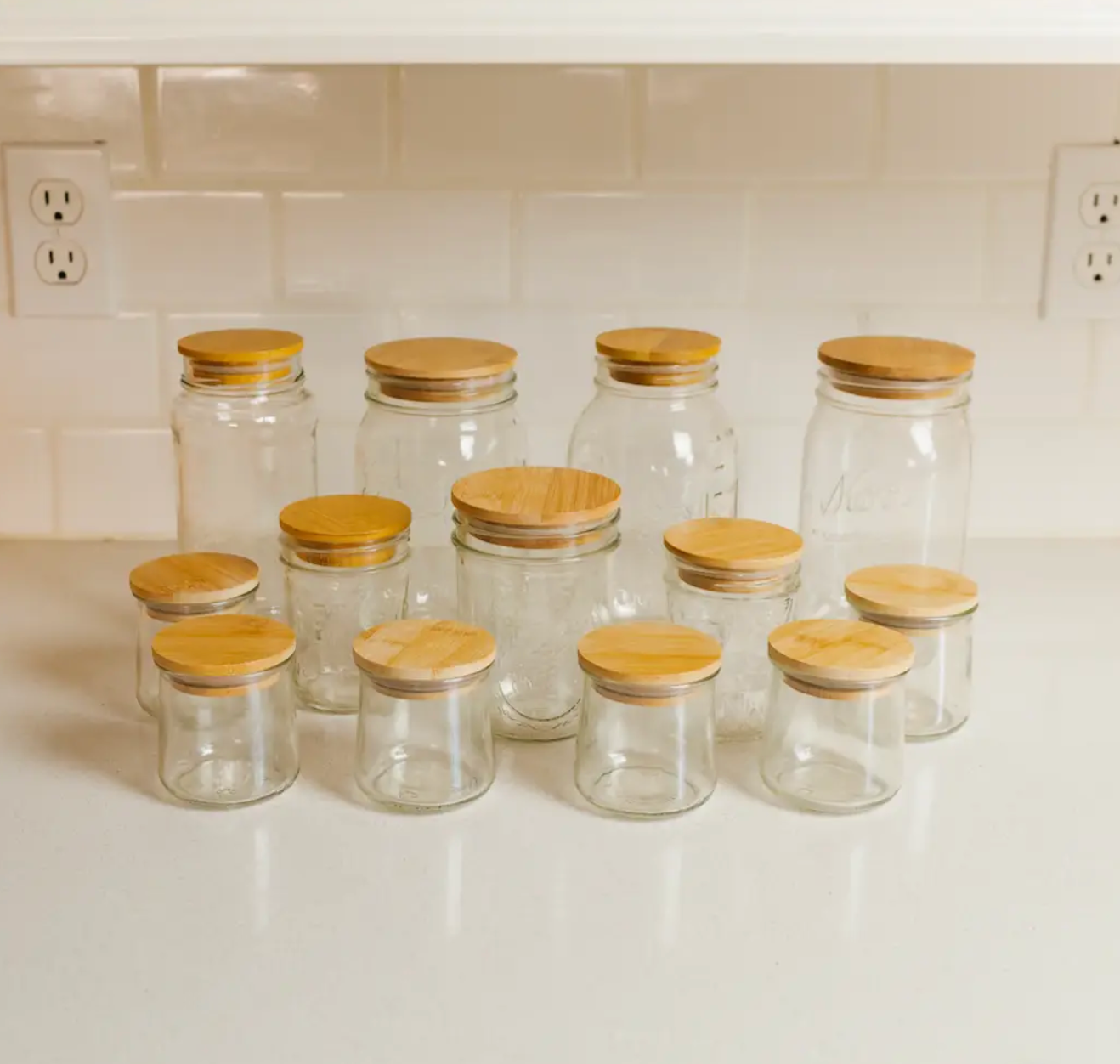 Bamboo Mason Jar Lid | Wide Mouth | Summer Bestseller