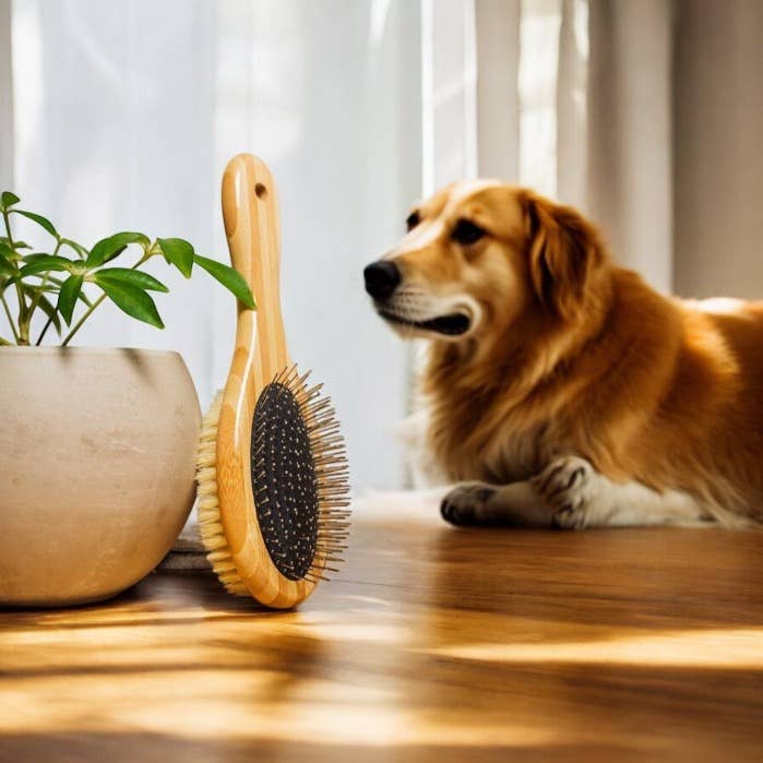 Bamboo Dog & Pet Grooming Brush | Summer Bestseller