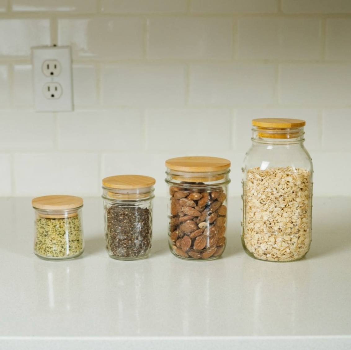Bamboo Mason Jar Lid | Wide Mouth | Summer Bestseller
