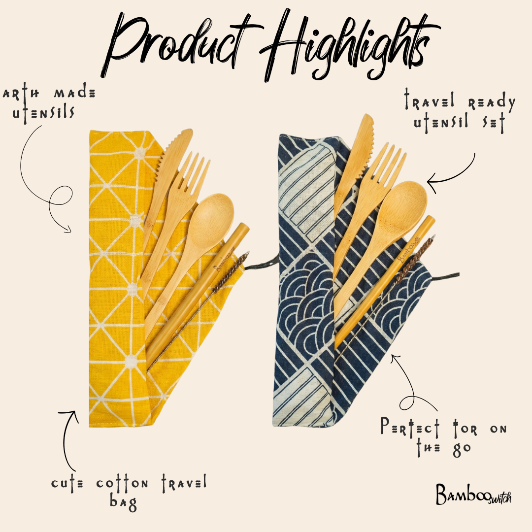 Cutlery Set & Case for Travel  | Bamboo