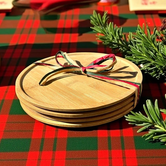 Plates - 8" Bamboo - 4 Piece