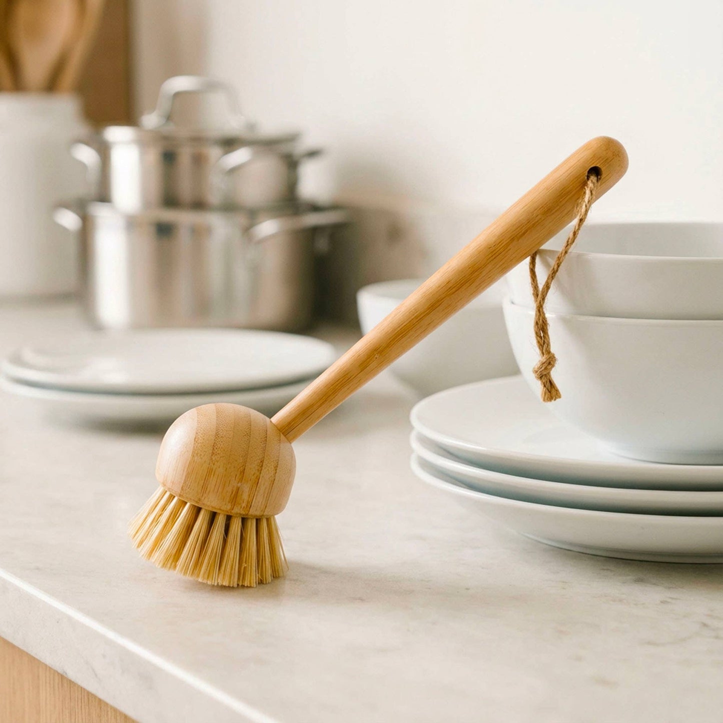 Dish Scrubber or Dry Brush Skin Exfoliate | Bamboo