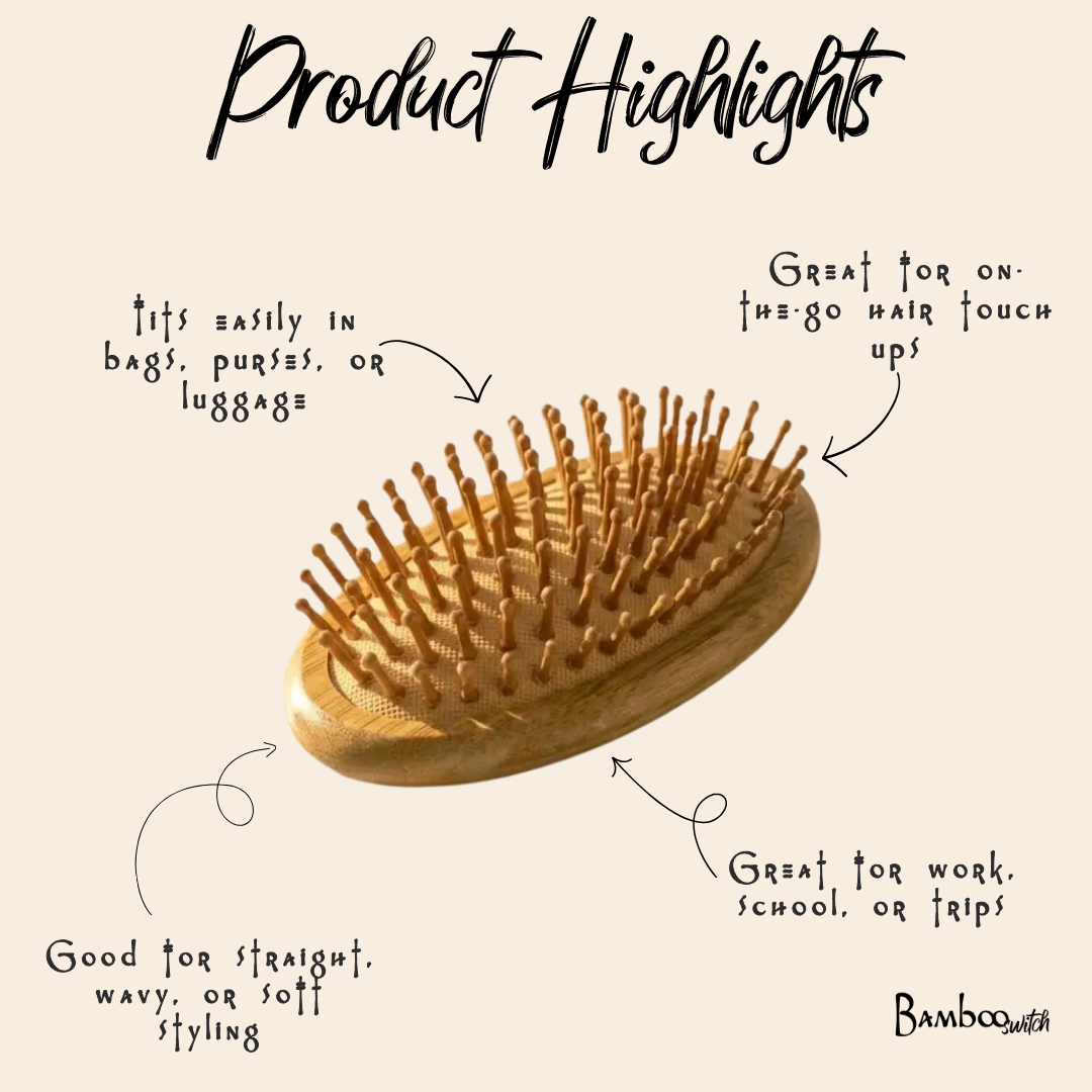 Beard Grooming Brush/Travel Hairbrush | Hair Care | Bamboo